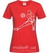 Жіноча футболка Фигура волейболиста Червоний фото