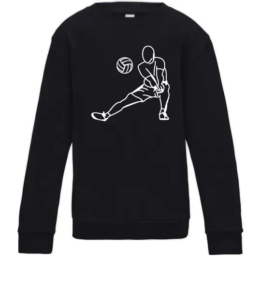 Дитячий світшот Фігура волейболіста Чорний фото