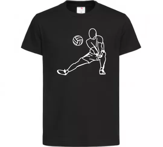 Детская футболка Фігура волейболіста Черный фото