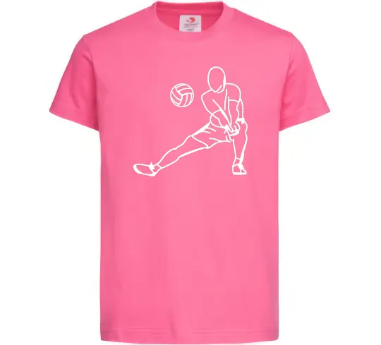Детская футболка Фігура волейболіста Ярко-розовый фото