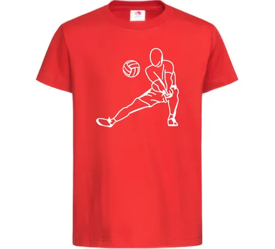 Детская футболка Фігура волейболіста Красный фото