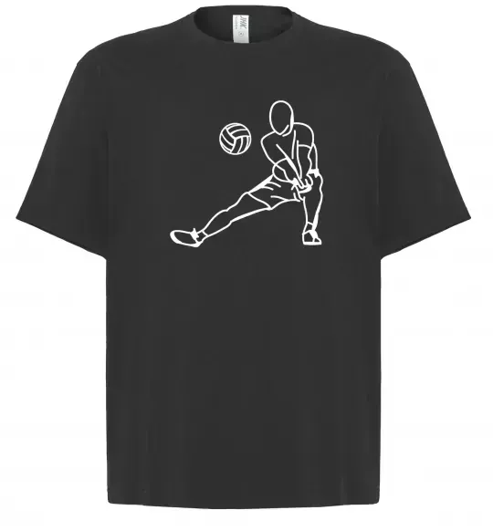 Футболка Оверсайз Фігура волейболіста Черный фото