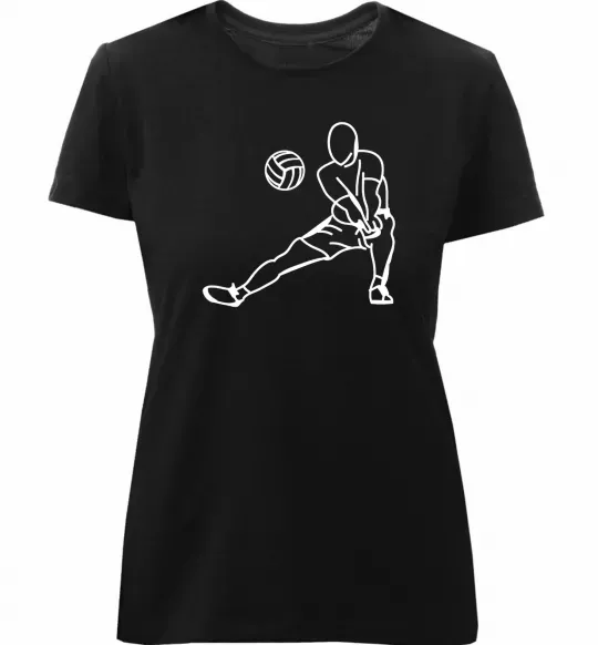 Жіноча преміум футболка Фігура волейболіста Чорний фото