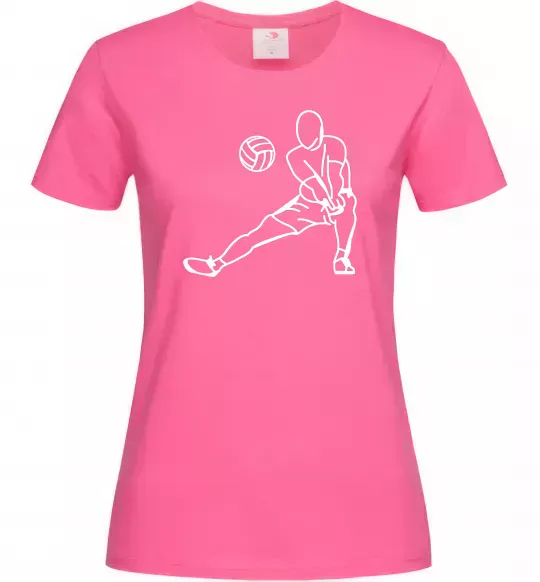 Женская футболка Фігура волейболіста Ярко-розовый фото
