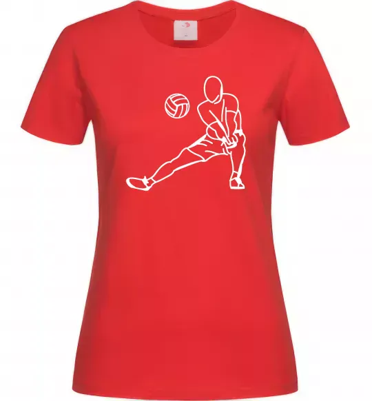 Женская футболка Фігура волейболіста Красный фото