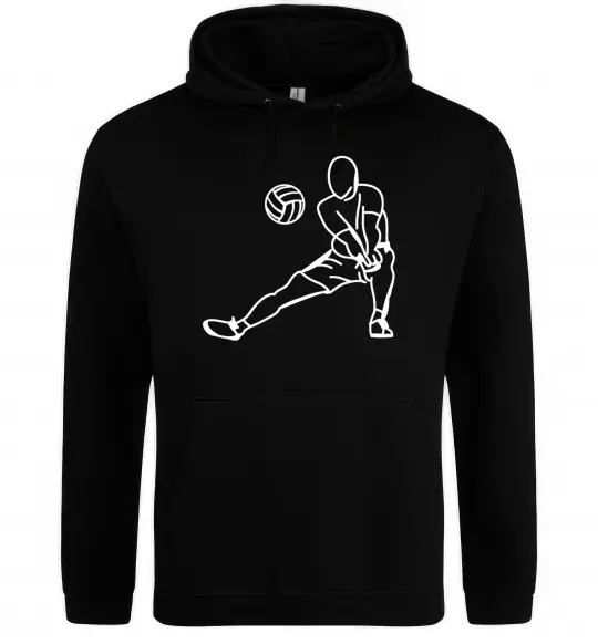 Чоловіча толстовка (худі) Фігура волейболіста Чорний фото