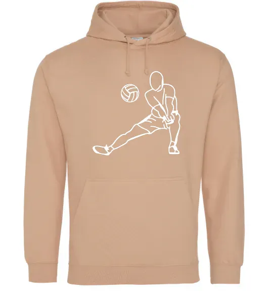 Чоловіча толстовка (худі) Фігура волейболіста Пісочний фото