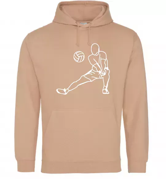 Женская толстовка (худи) Фігура волейболіста Песочный фото