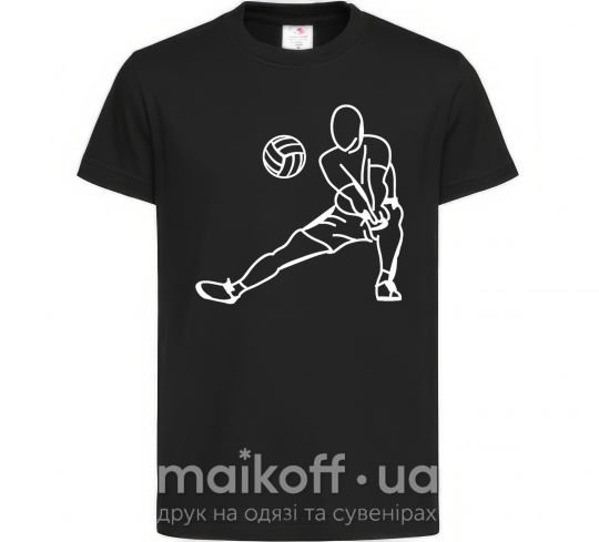 Дитяча футболка Фигура волейболиста Чорний фото