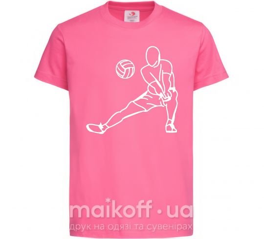 Дитяча футболка Фигура волейболиста Яскраво-рожевий фото