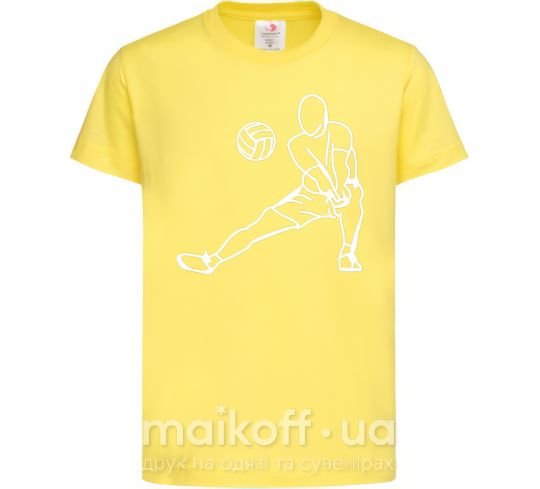 Детская футболка Фигура волейболиста Лимонный фото
