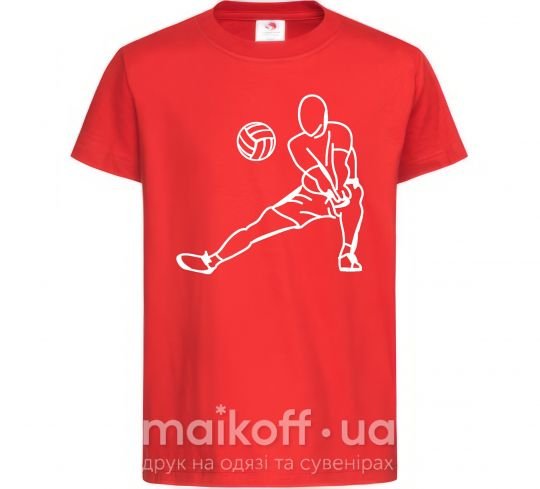 Детская футболка Фигура волейболиста Красный фото
