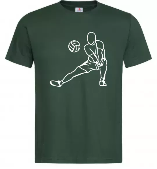 Мужская футболка Фігура волейболіста Темно-зеленый фото
