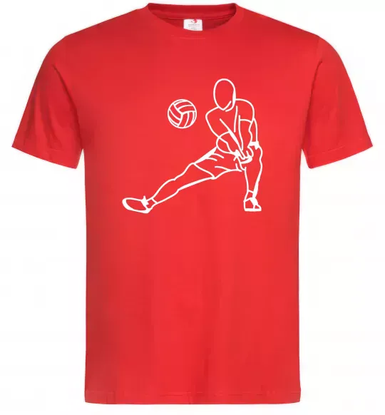Мужская футболка Фігура волейболіста Красный фото