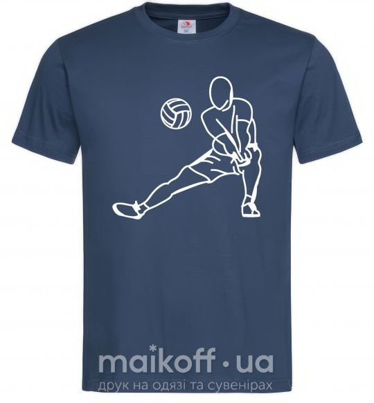 Мужская футболка Фигура волейболиста Темно-синий фото