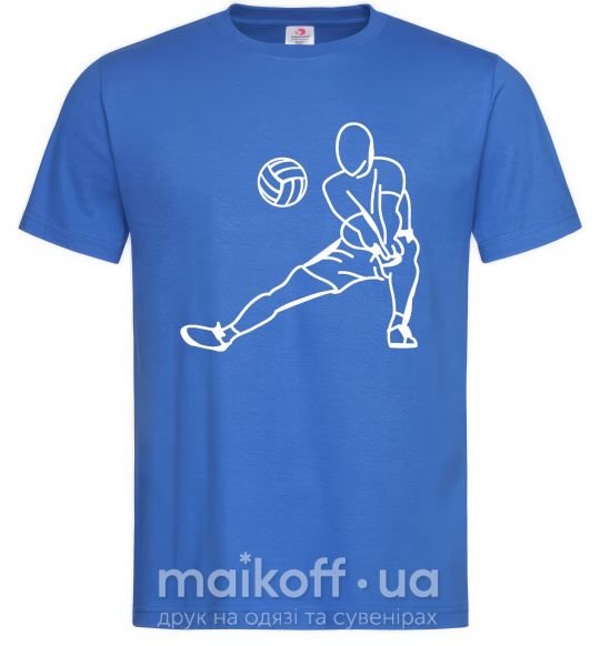 Мужская футболка Фигура волейболиста Ярко-синий фото