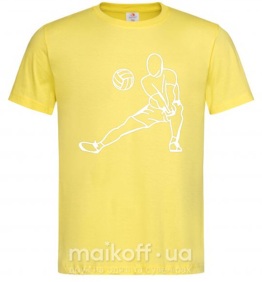 Мужская футболка Фигура волейболиста Лимонный фото