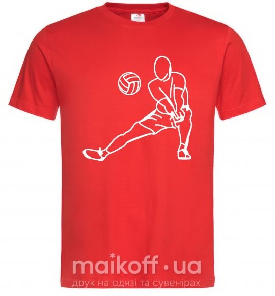 Чоловіча футболка Фигура волейболиста Червоний фото