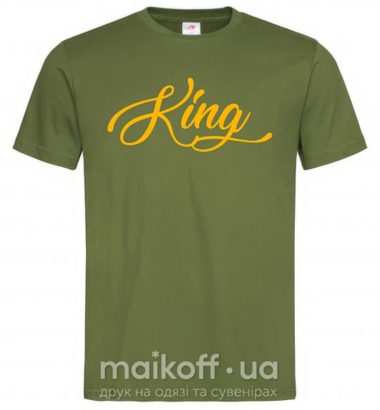 Мужская футболка King yellow Оливковый фото