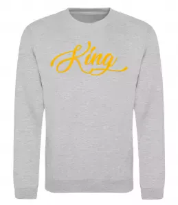 Свитшот Лев король Серый меланж фото