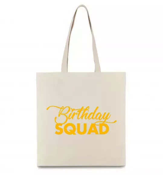 Эко-сумка Birthday squad Бежевый фото