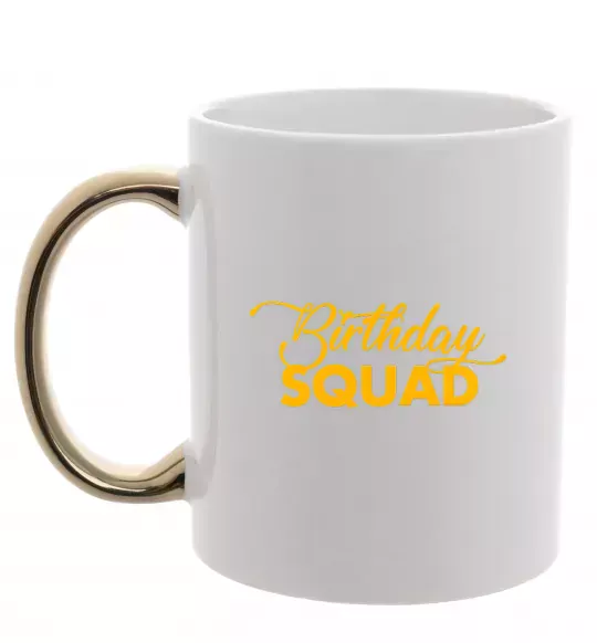 Чашка с цветной ручкой Birthday squad Золото фото