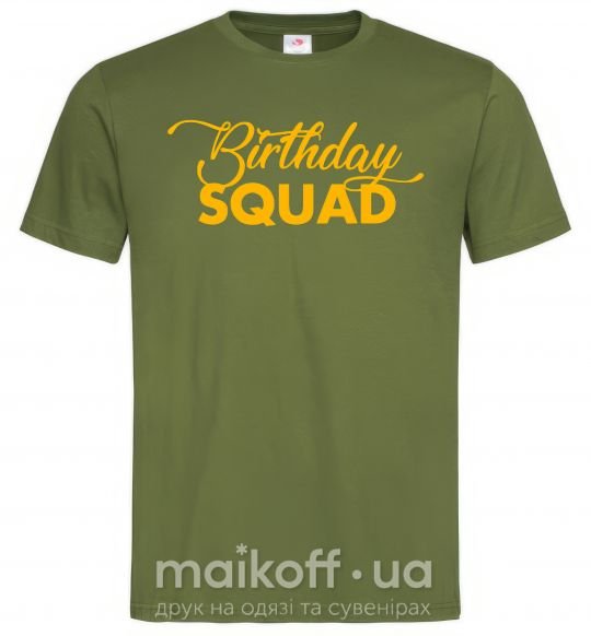 Чоловіча футболка Birthday squad Оливковий фото