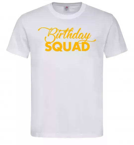 Мужская футболка Birthday squad Белый фото