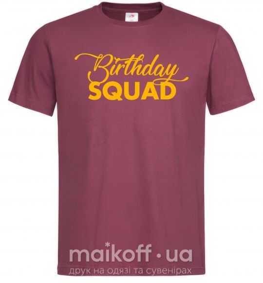 Мужская футболка Birthday squad Бордовый фото