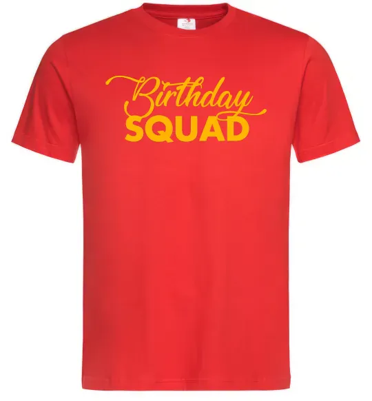 Мужская футболка Birthday squad Красный фото