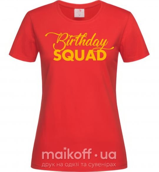 Женская футболка Birthday squad Красный фото