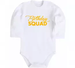 Дитячий бодік Birthday squad Білий фото