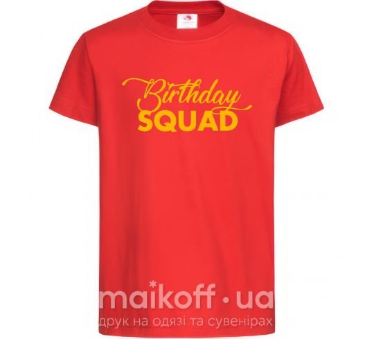 Детская футболка Birthday squad Красный фото
