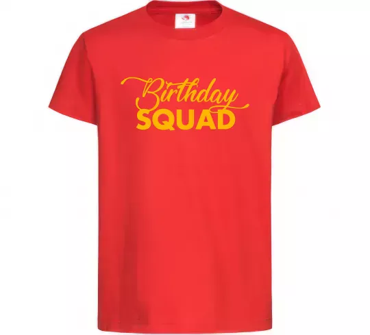 Детская футболка Birthday squad Красный фото