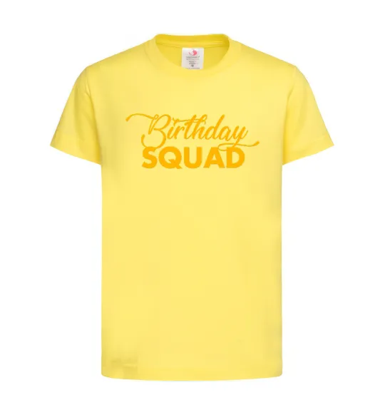 Детская футболка Birthday squad Лимонный фото