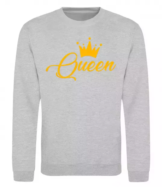 Свитшот Queen yellow Серый меланж фото