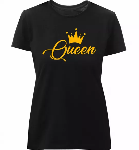 Женская премиум футболка Queen yellow Черный фото