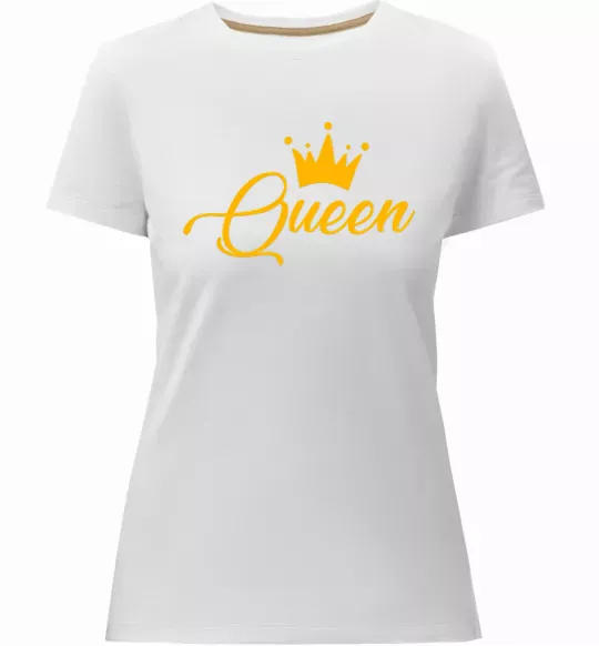Женская премиум футболка Queen yellow Белый фото