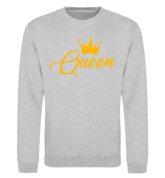 Свитшот Queen yellow Серый меланж фото