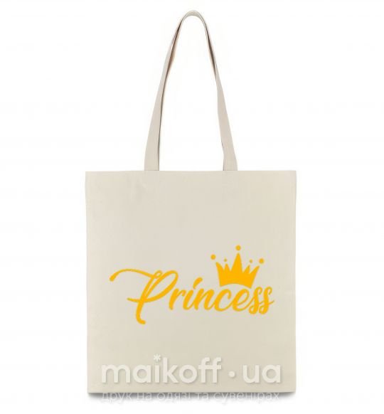 Эко-сумка Princess crown Бежевый фото