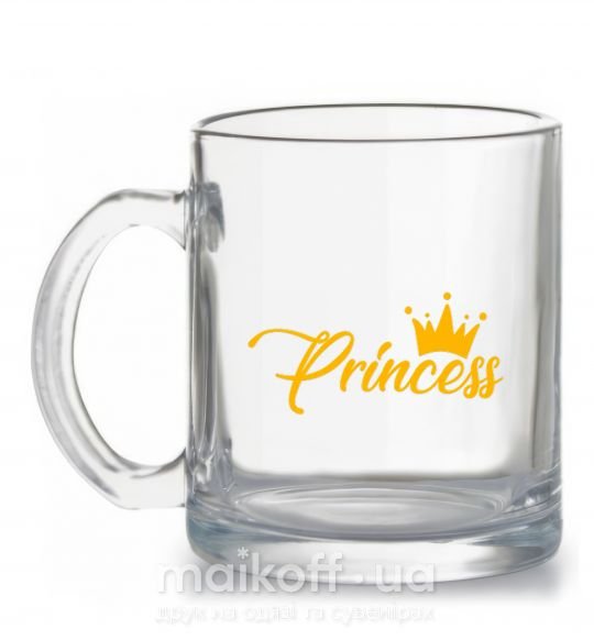 Чашка скляна Princess crown Прозорий фото