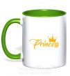 Чашка з кольоровою ручкою Princess crown Зелений фото
