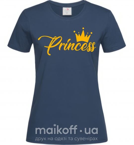 Жіноча футболка Princess crown Темно-синій фото