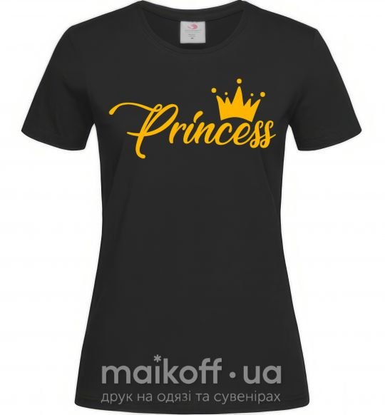 Женская футболка Princess crown Черный фото