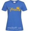 Жіноча футболка Princess crown Яскраво-синій фото