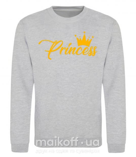 Свитшот Princess crown Серый меланж фото