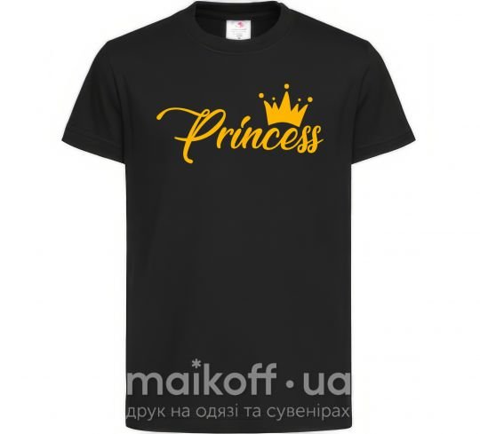 Дитяча футболка Princess crown Чорний фото