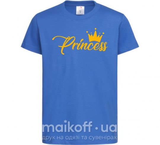 Дитяча футболка Princess crown Яскраво-синій фото