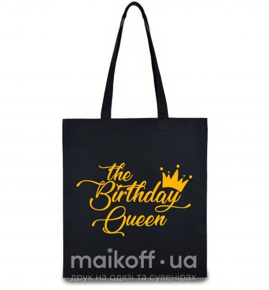 Эко-сумка The birthday queen Черный фото