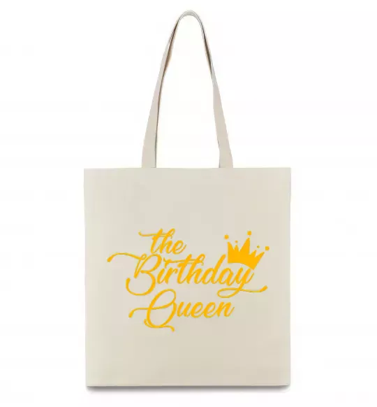Еко-сумка The birthday queen Бежевий фото